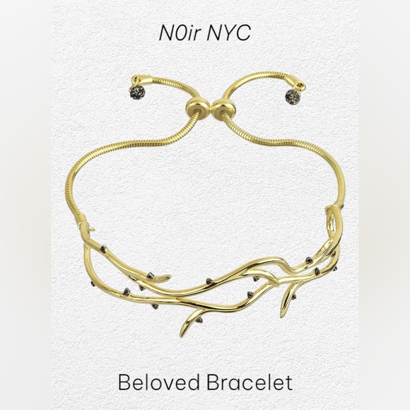 nOir Jewelry Jewelry - NWOT nOir Jewelry Beloved Adjustable bracelet in Gold with hematite small stones
